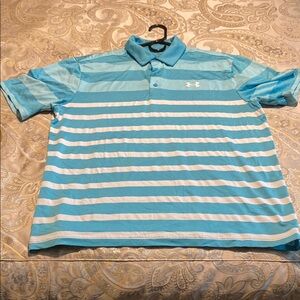 Under Armour Men's Blue Striped Polo Shirt